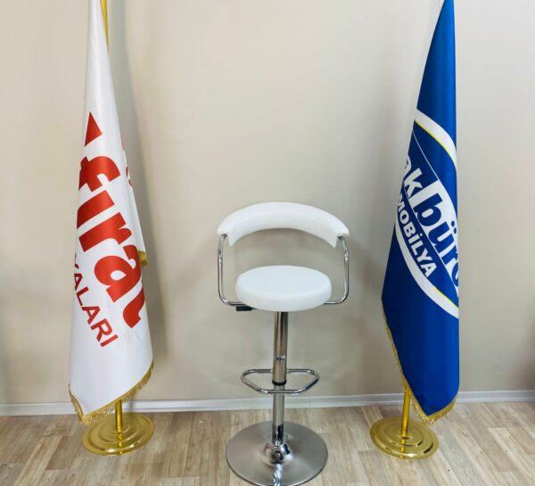 Galleria Bar Sandalye Beyaz Krom Ayak