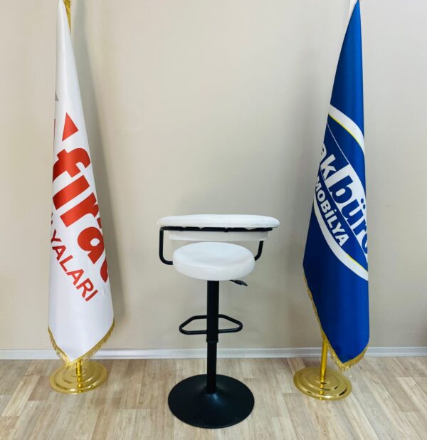 Galleria Bar Sandalye Beyaz Siyah Ayak