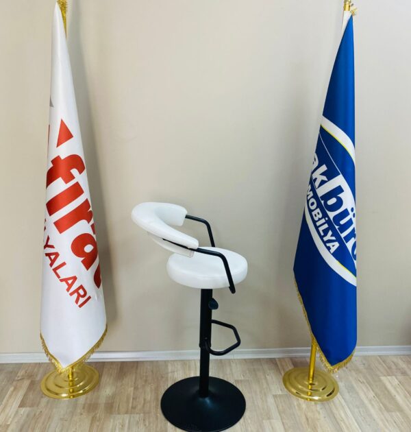 Galleria Bar Sandalye Beyaz Siyah Ayak