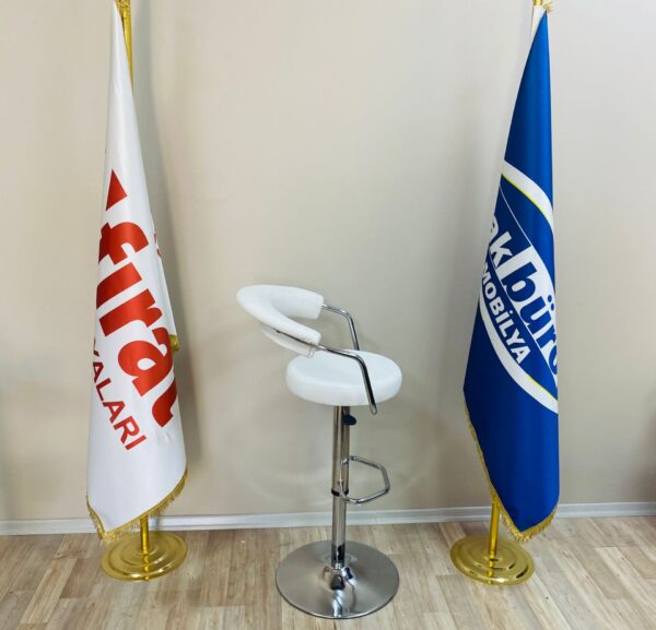 Galleria Bar Sandalye Beyaz Krom Ayak