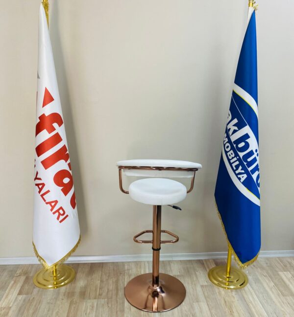 Galleria Bar Sandalye Beyaz Bakır Ayak