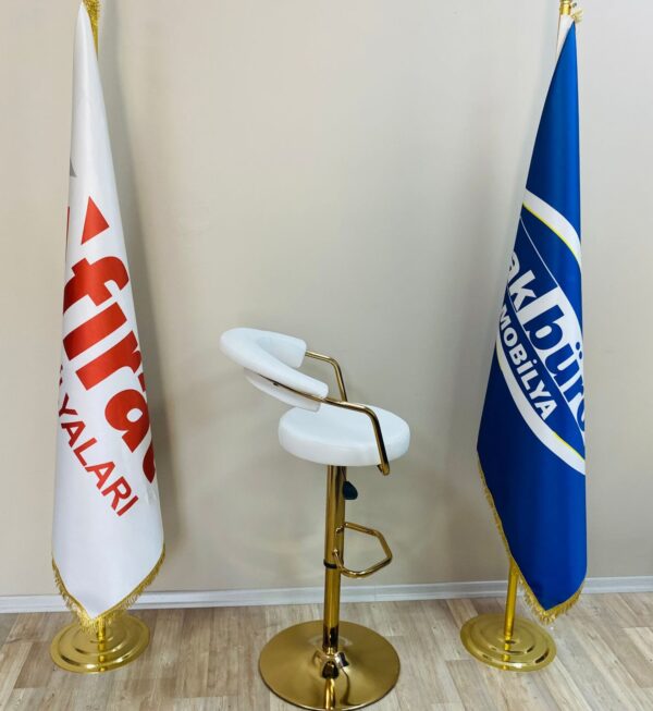 Galleria Bar Sandalye Beyaz Gold Ayak