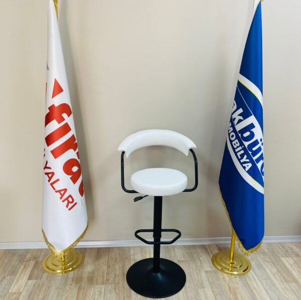 Galleria Bar Sandalye Beyaz Siyah Ayak