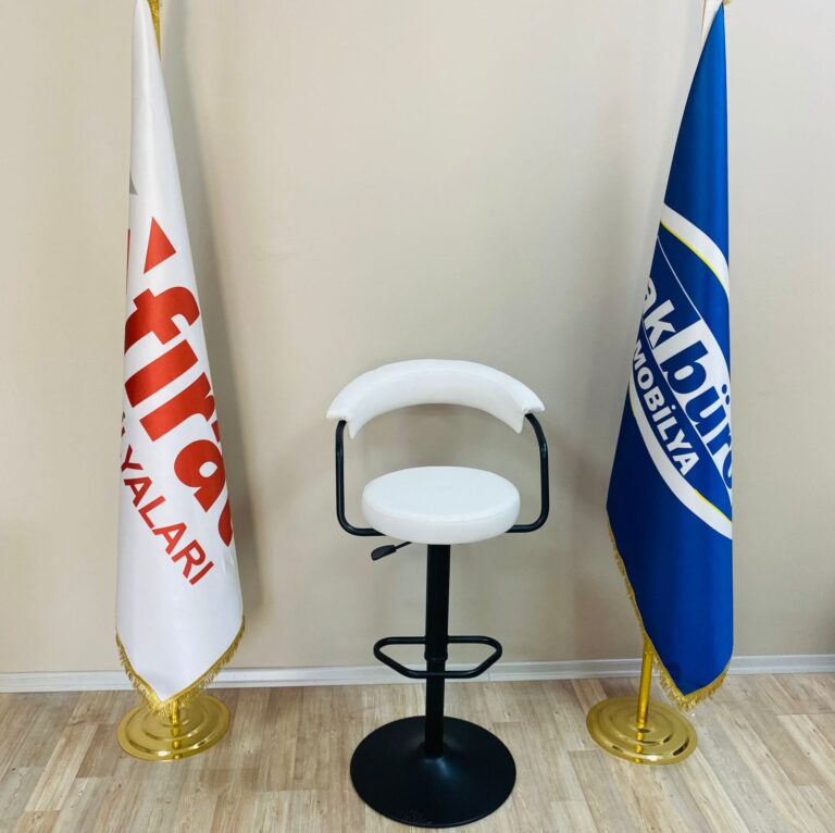 Galleria Bar Sandalye Beyaz Siyah Ayak - Ofis Mobilyaları