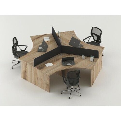 Üçlü Çalışma Masası - Ofis Mobilyaları