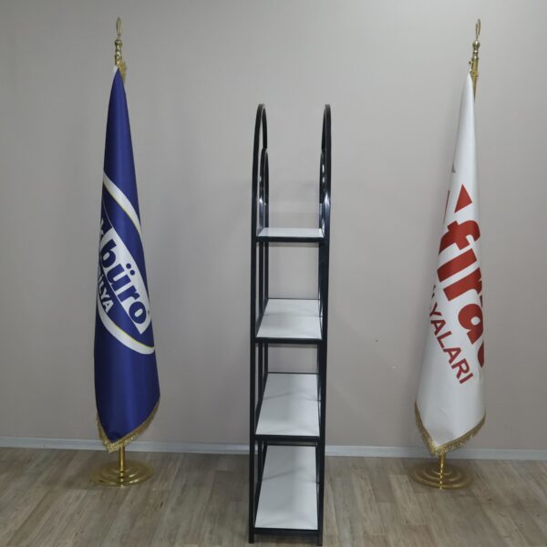 Akburo Ofis Dekor Raf Siyah-Beyaz