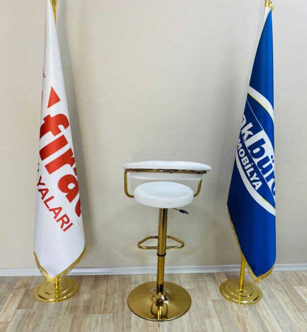 Galleria Bar Sandalye Beyaz Gold Ayak