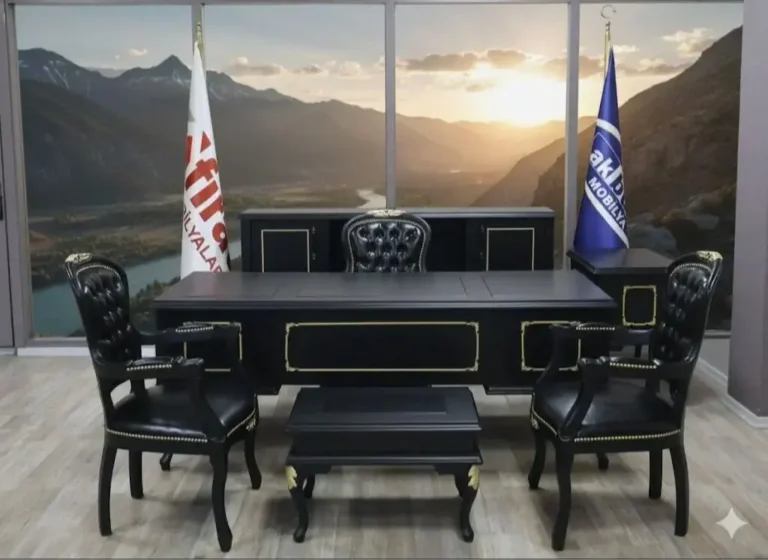 Akburo Black Lükens Makam Takımı - Ofis Mobilyaları