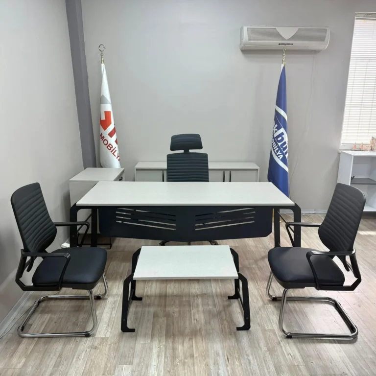 Akburo Comfort Masa Takımı Power Derili Koltuk Takımı İle Set - Ofis Mobilyaları