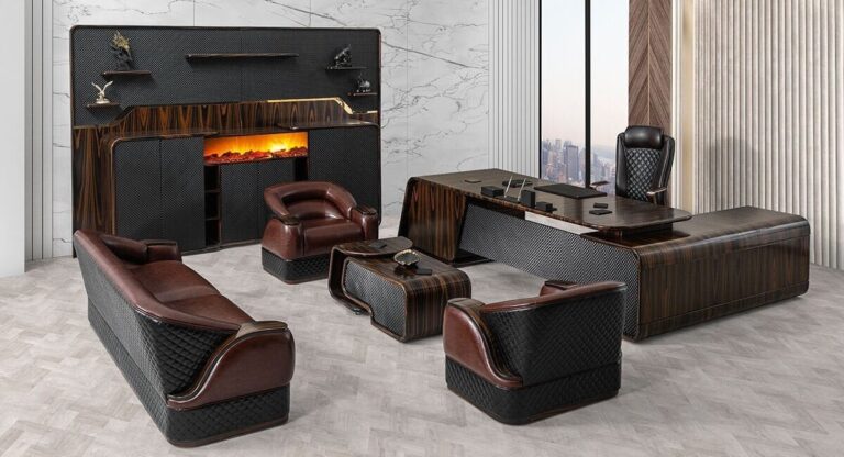 Akburo Versace Abanos Makam Takımı Full Set - Ofis Mobilyaları