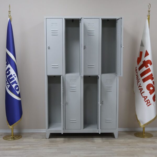 Sekizli Çelik Personel Soyunma Dolabı