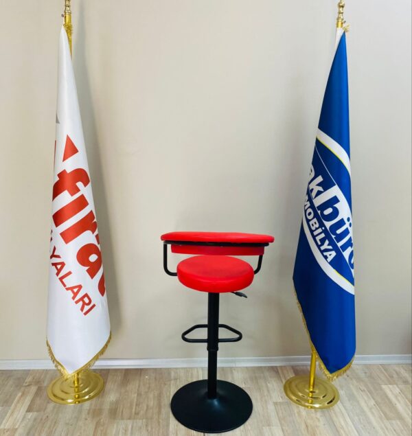 Galleria Bar Sandalye Kırmızı Siyah Ayak