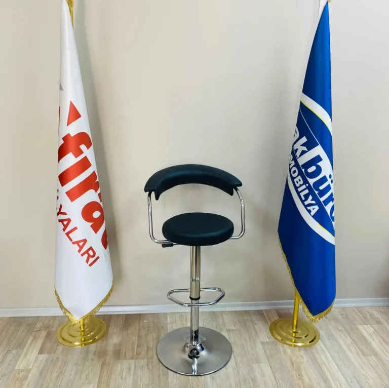 Galleria Bar Sandalyesi Siyah Krom Ayak - Ofis Mobilyaları