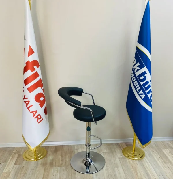 Galleria Bar Sandalyesi Siyah Krom Ayak