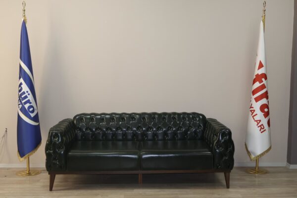 Akburo Şah Chester 3'Lü Kanepe (Pull-Up Deri)