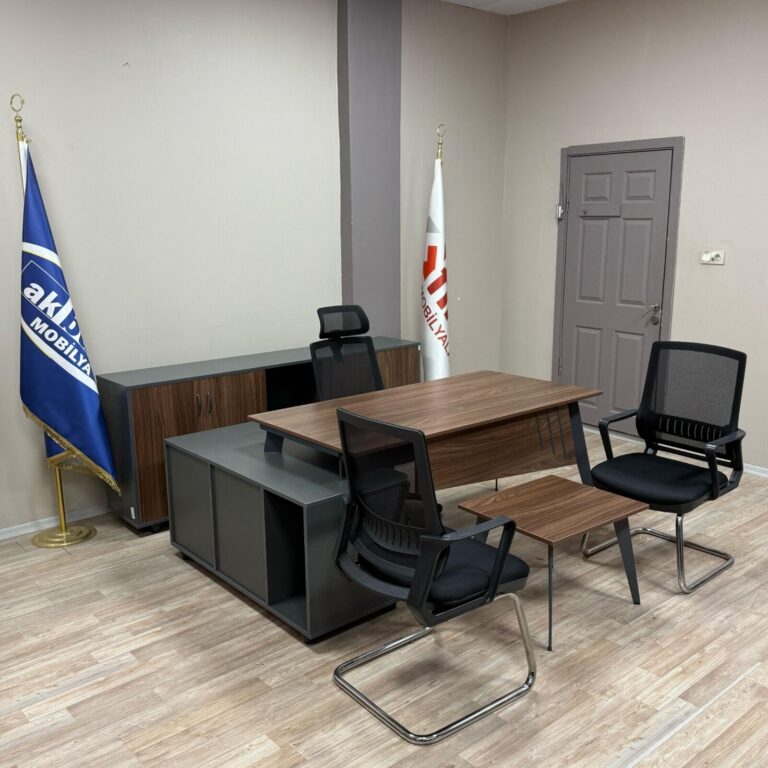 Akburo Black Eta Masa Takımı Power Fileli Koltuk Takımı İle Set - Ofis Mobilyaları