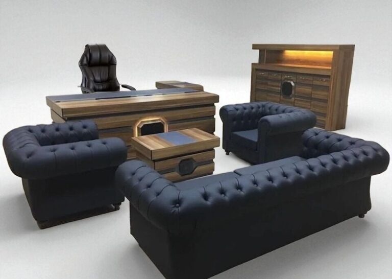 Akburo Baron Makam Takımı Chester Oturma Grubu İle Set - Ofis Mobilyaları