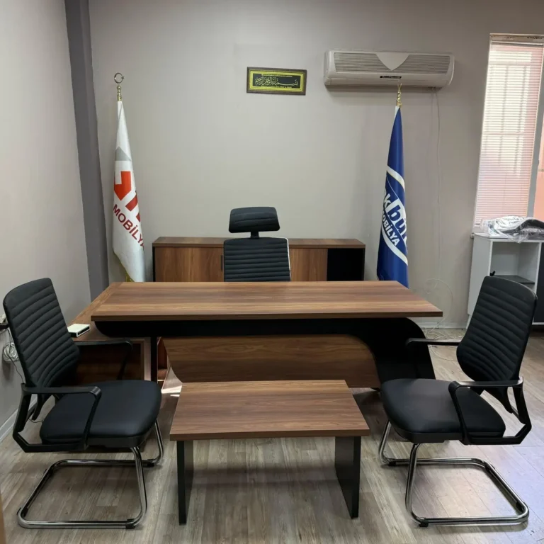 Akburo Riga Masa Takımı Power Derili Koltuk Takımı İle Set - Ofis Mobilyaları