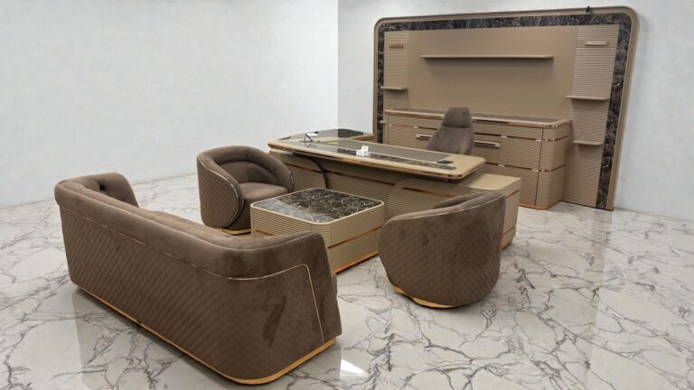 Akburo Excelance Krem Makam Takımı Full Set - Ofis Mobilyaları